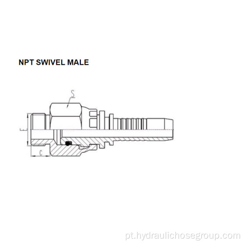 NPT rosca giratória macho 15611SW